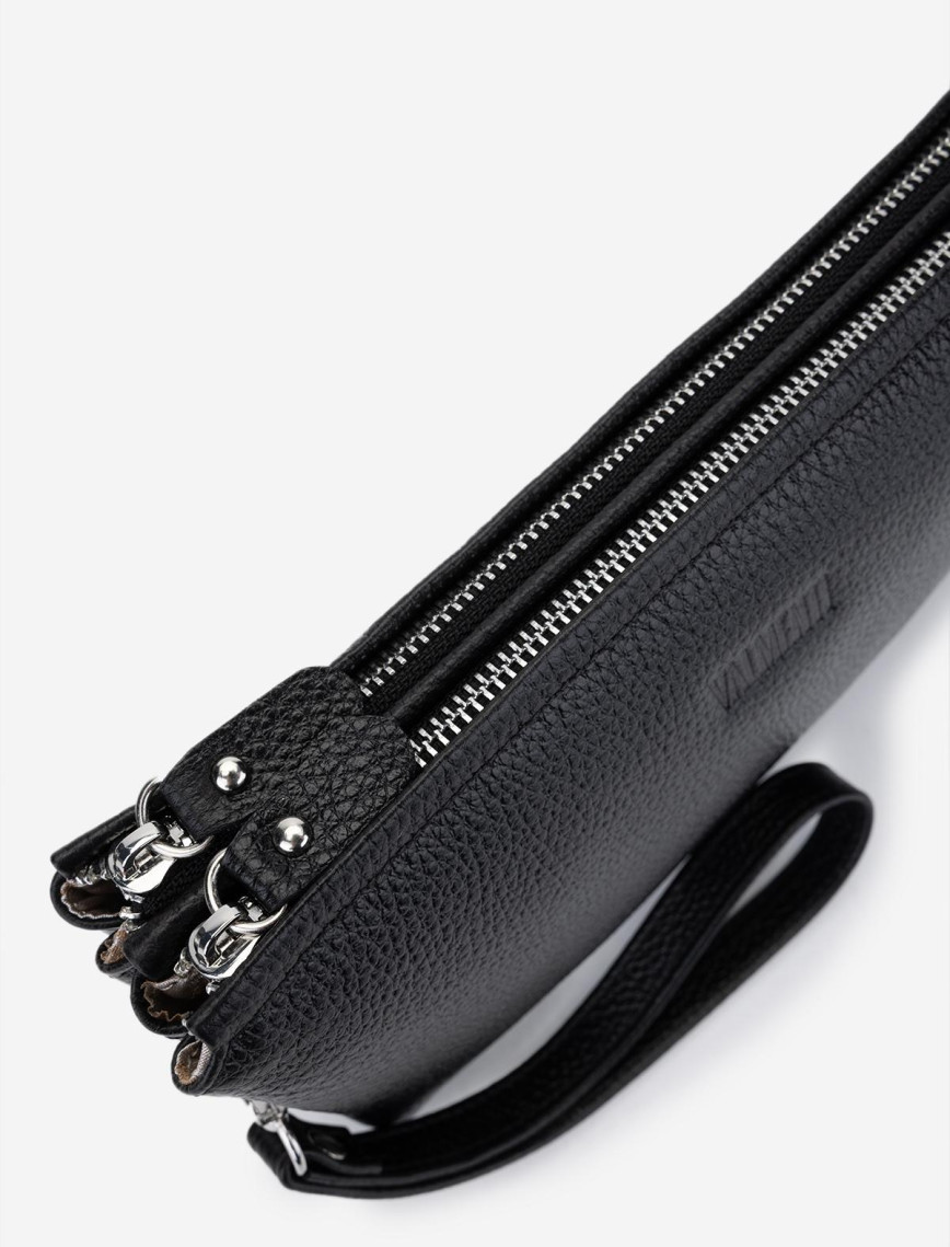 Valmenti Erkek Hakiki Deri Siyah Floter El Çantası