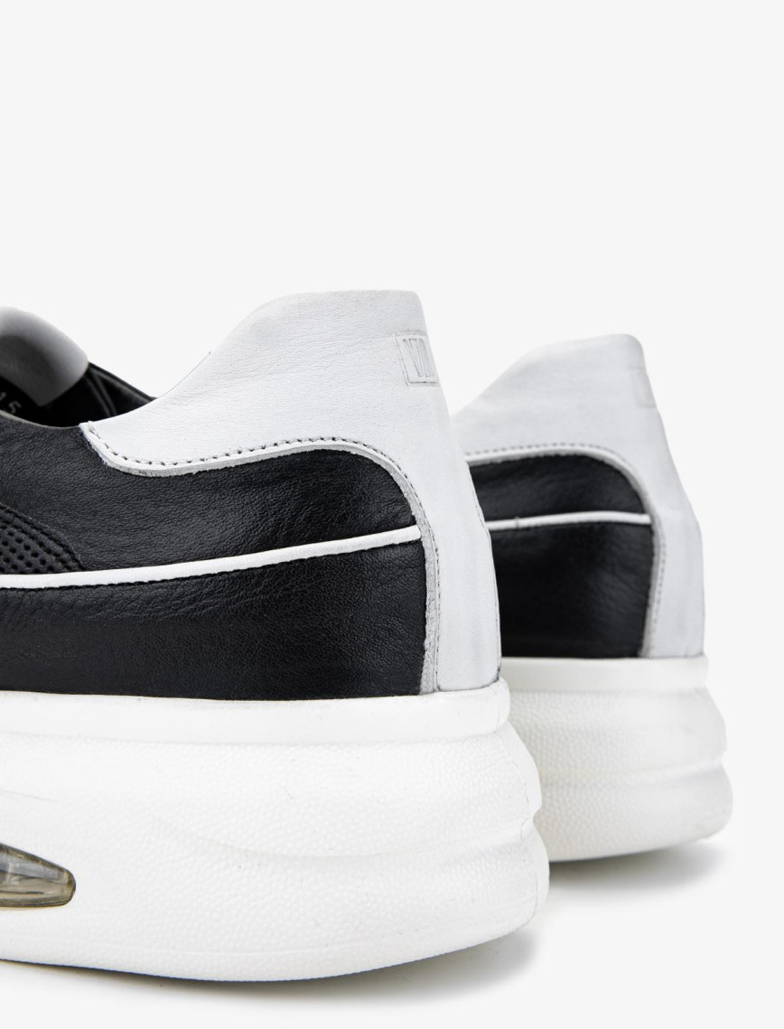 Valmenti Erkek Hakiki Deri Siyah Deri Sneakers & Spor Ayakkabı