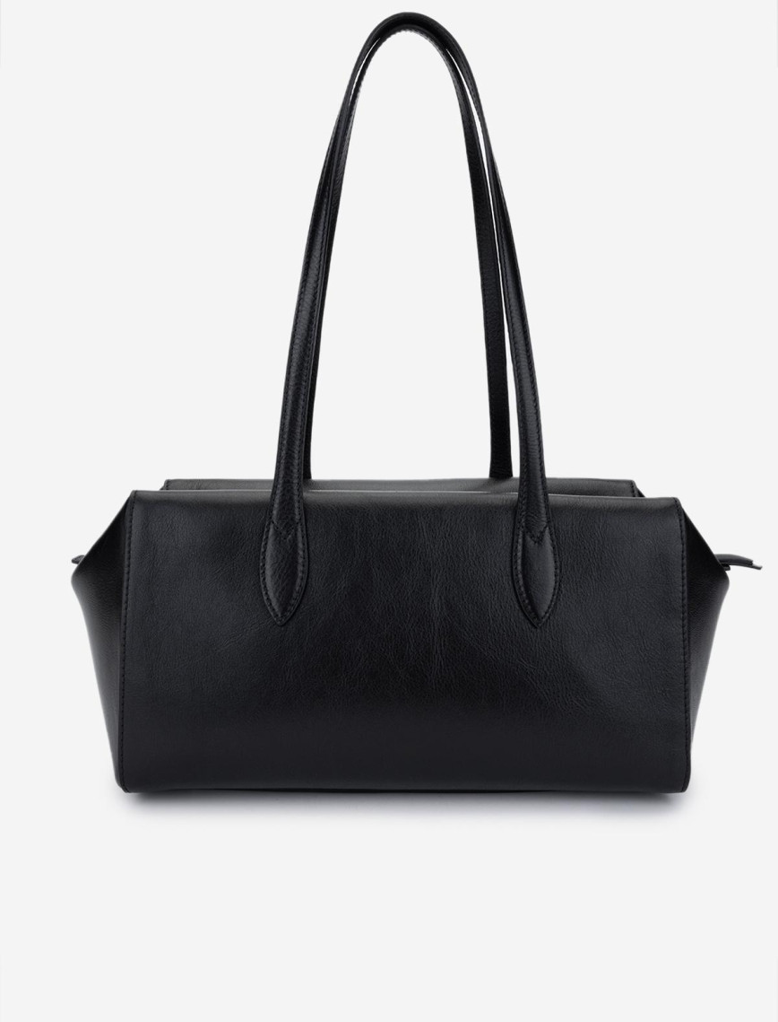 Valmenti Kadın Hakiki Deri Siyah Deri Omuz Çanta