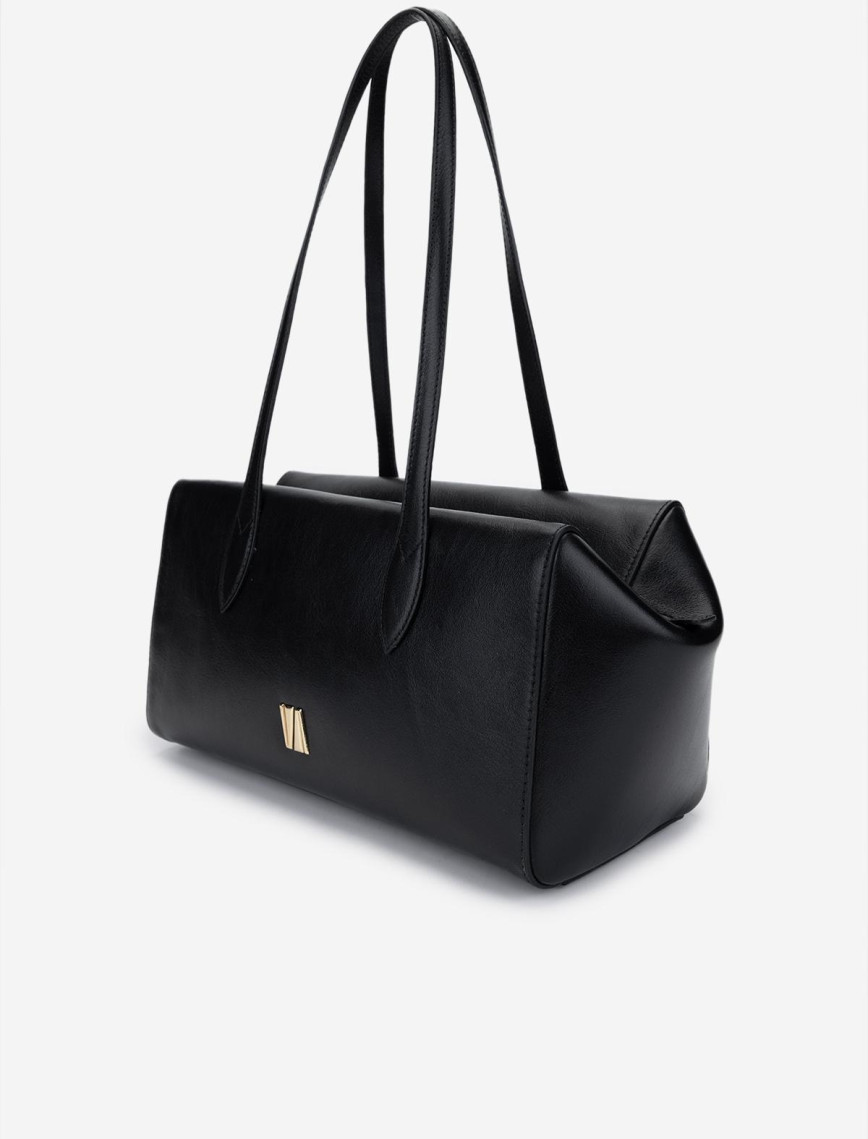 Valmenti Kadın Hakiki Deri Siyah Deri Omuz Çanta