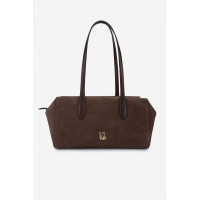 Valmenti Kadın Hakiki Deri Kahverengi Süet Omuz Çanta