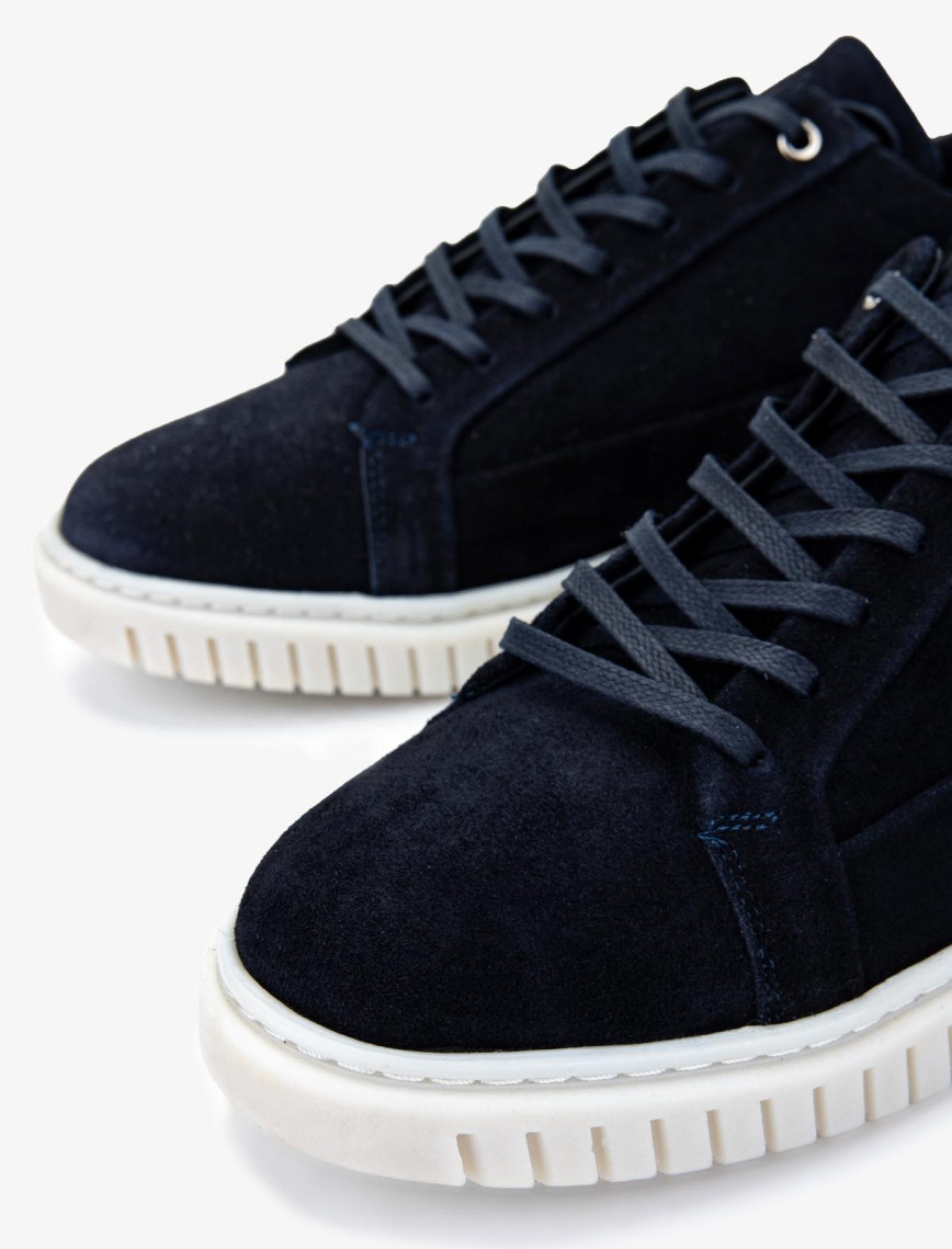Valmenti Erkek Hakiki Deri Lacivert Süet Sneakers & Spor Ayakkabı