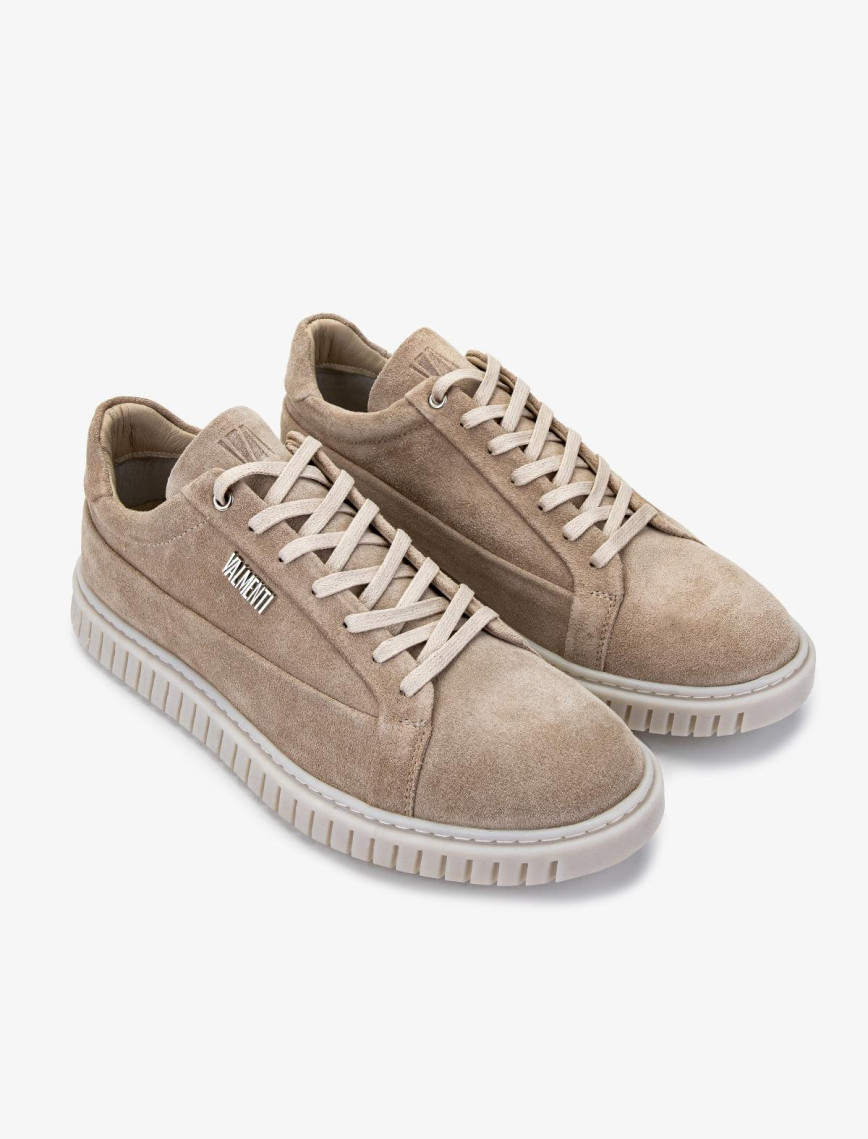 Valmenti Erkek Hakiki Deri Bej Süet Sneakers & Spor Ayakkabı