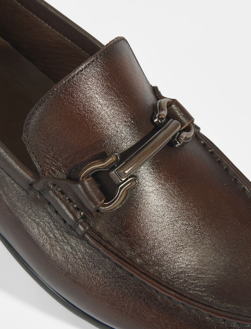Erkek Kahve Slip-On Deri Loafer Erkek Kahve Slip-On Deri Loafer