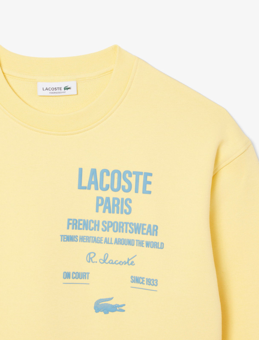 Lacoste Oversized Fit Pleated Kadın Sarı Eşofman Üstü Lacoste Oversized Fit Pleated Kadın Sarı Eşofman Üstü