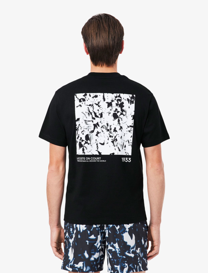 Lacoste Print Motif Erkek Siyah T-Shirt Lacoste Print Motif Erkek Siyah T-Shirt