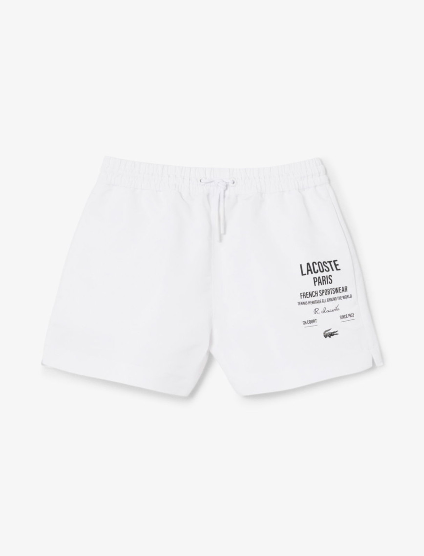 Lacoste Long Print Kadın Beyaz Şort Lacoste Long Print Kadın Beyaz Şort