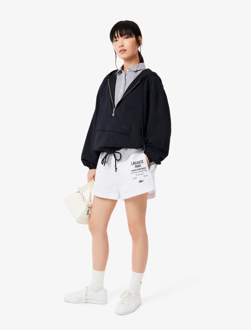 Lacoste Long Print Kadın Beyaz Şort Lacoste Long Print Kadın Beyaz Şort