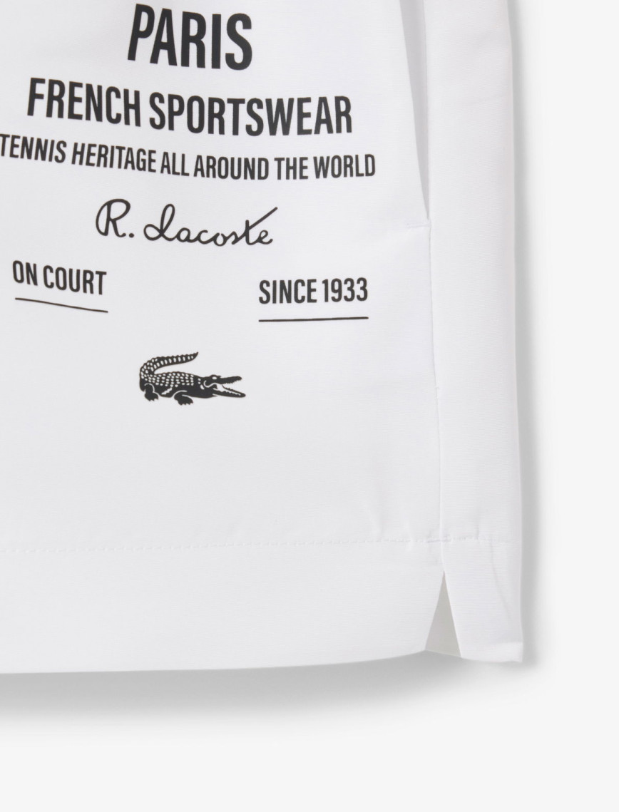 Lacoste Long Print Kadın Beyaz Şort Lacoste Long Print Kadın Beyaz Şort