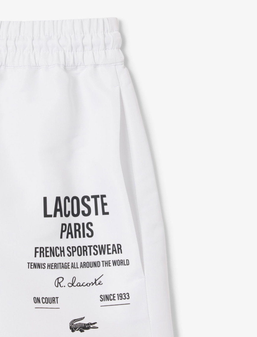 Lacoste Long Print Kadın Beyaz Şort Lacoste Long Print Kadın Beyaz Şort