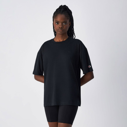 Champion Crewneck SS Kadın Siyah T-Shirt Champion Crewneck SS Kadın Siyah T-Shirt