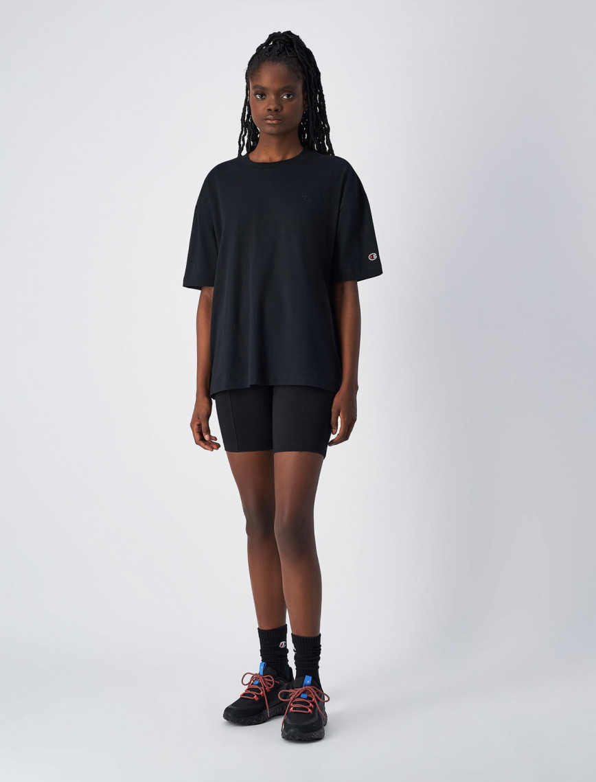 Champion Crewneck SS Kadın Siyah T-Shirt Champion Crewneck SS Kadın Siyah T-Shirt