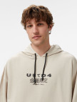 UNITED4 Oversize Unisex Krem Sweatshirt UNITED4 Oversize Unisex Krem Sweatshirt