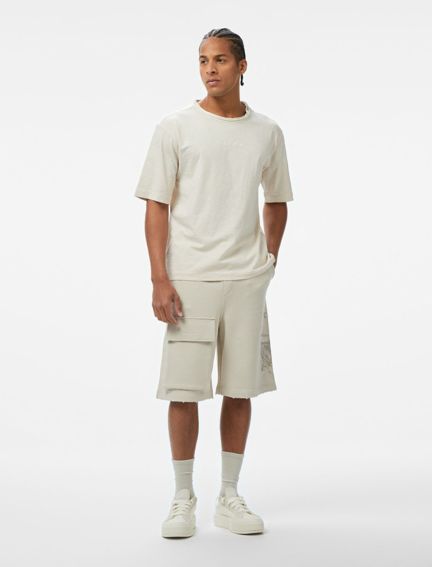 UNITED4 Erkek Krem T-Shirt UNITED4 Erkek Krem T-Shirt