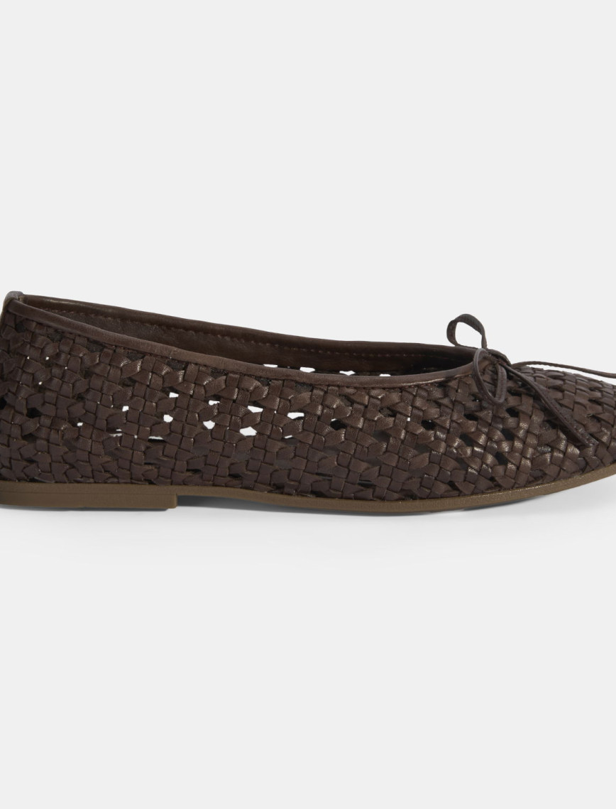 Kadın Kahve Fiyonk Detaylı Örgü Babet Kadın Kahve Fiyonk Detaylı Örgü Babet