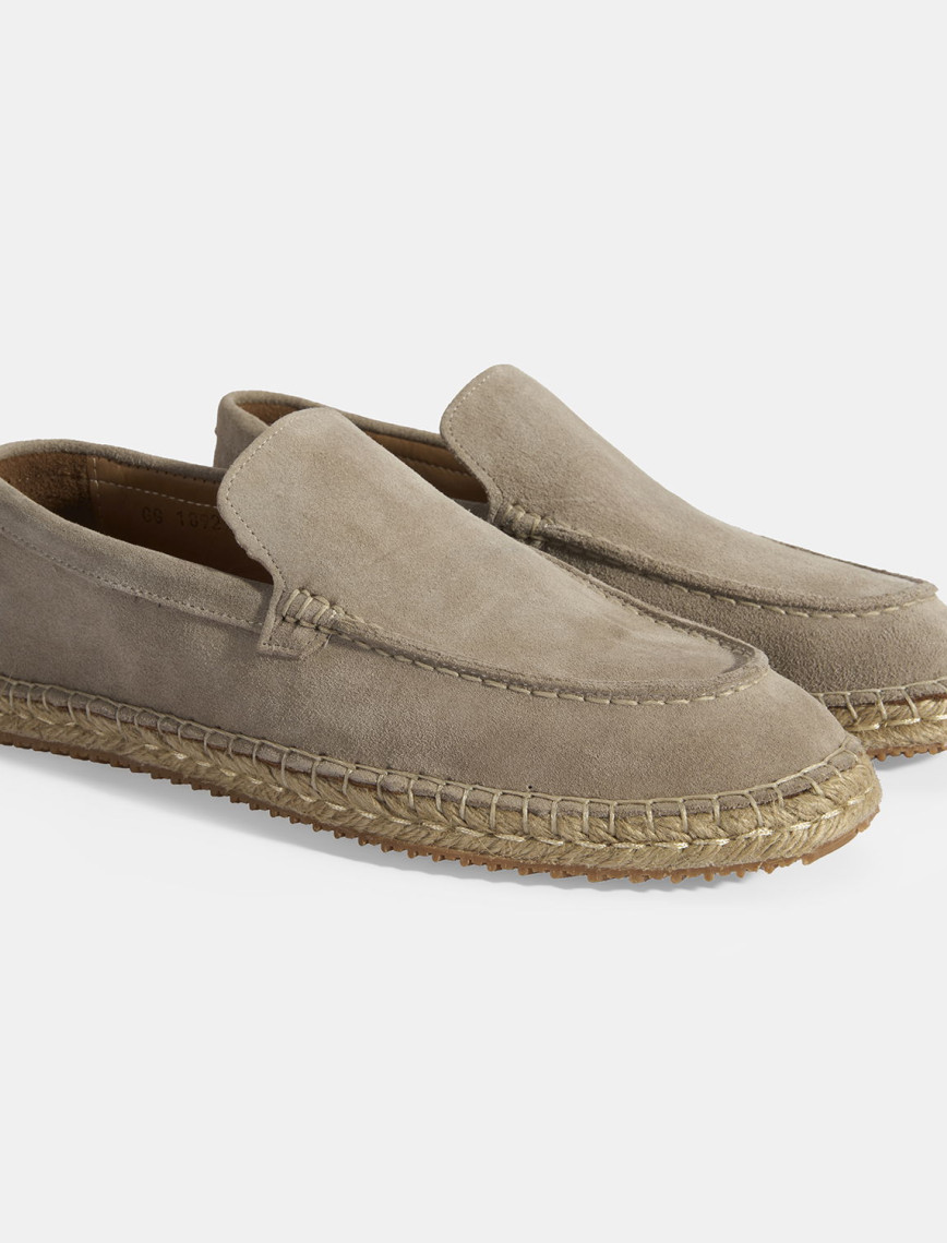 Erkek Bej Slip-On Süet Espadril Erkek Bej Slip-On Süet Espadril