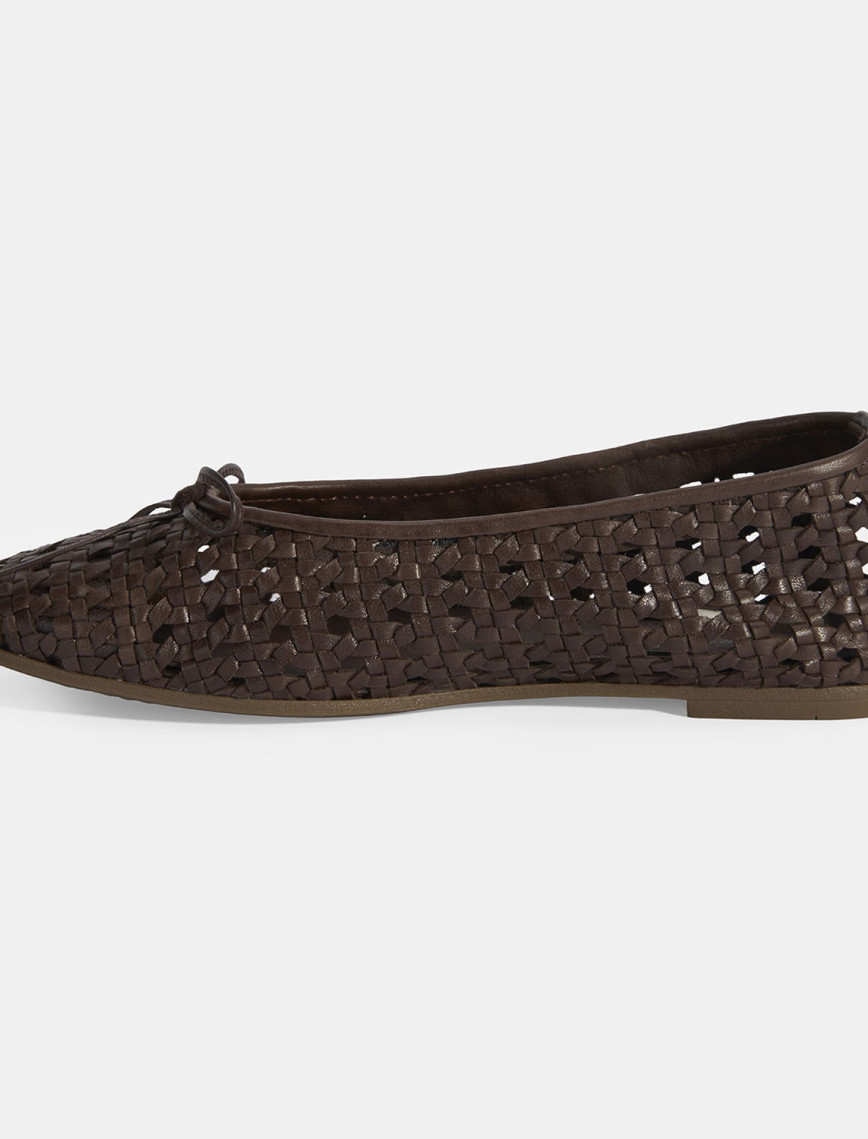 Kadın Kahve Fiyonk Detaylı Örgü Babet Kadın Kahve Fiyonk Detaylı Örgü Babet