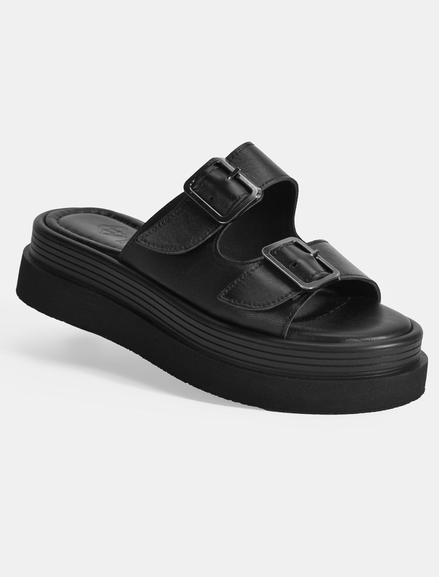 Kadın Siyah Ayarlanabilir Tokalı Terlik Kadın Siyah Ayarlanabilir Tokalı Terlik