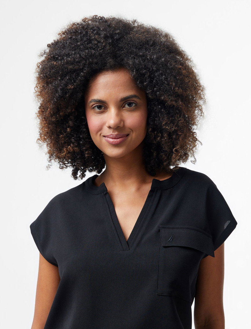 Nautica Kadın Siyah Relaxed Fit Gömlek