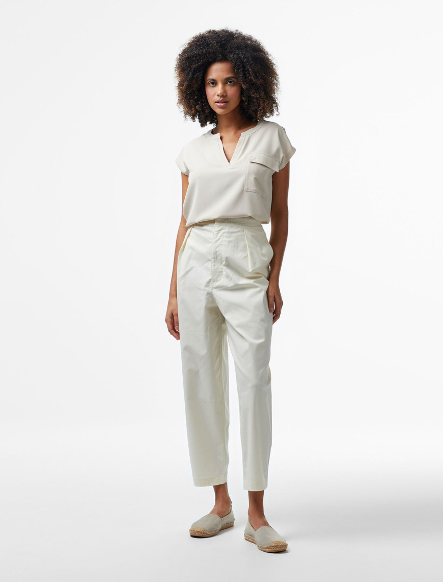 Nautica Kadın Bej Relaxed Fit Gömlek