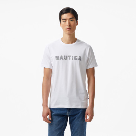 Nautica Erkek Beyaz Regular Fit Baskılı T-Shirt Nautica Erkek Beyaz Regular Fit Baskılı T-Shirt