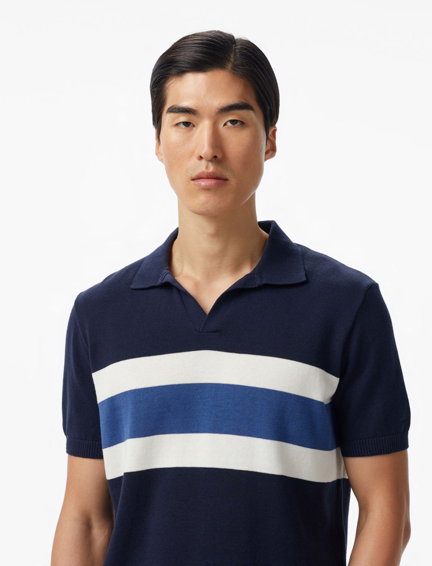 Nautica Erkek Lacivert Classic Fit Çizgili Triko Nautica Erkek Lacivert Classic Fit Çizgili Triko
