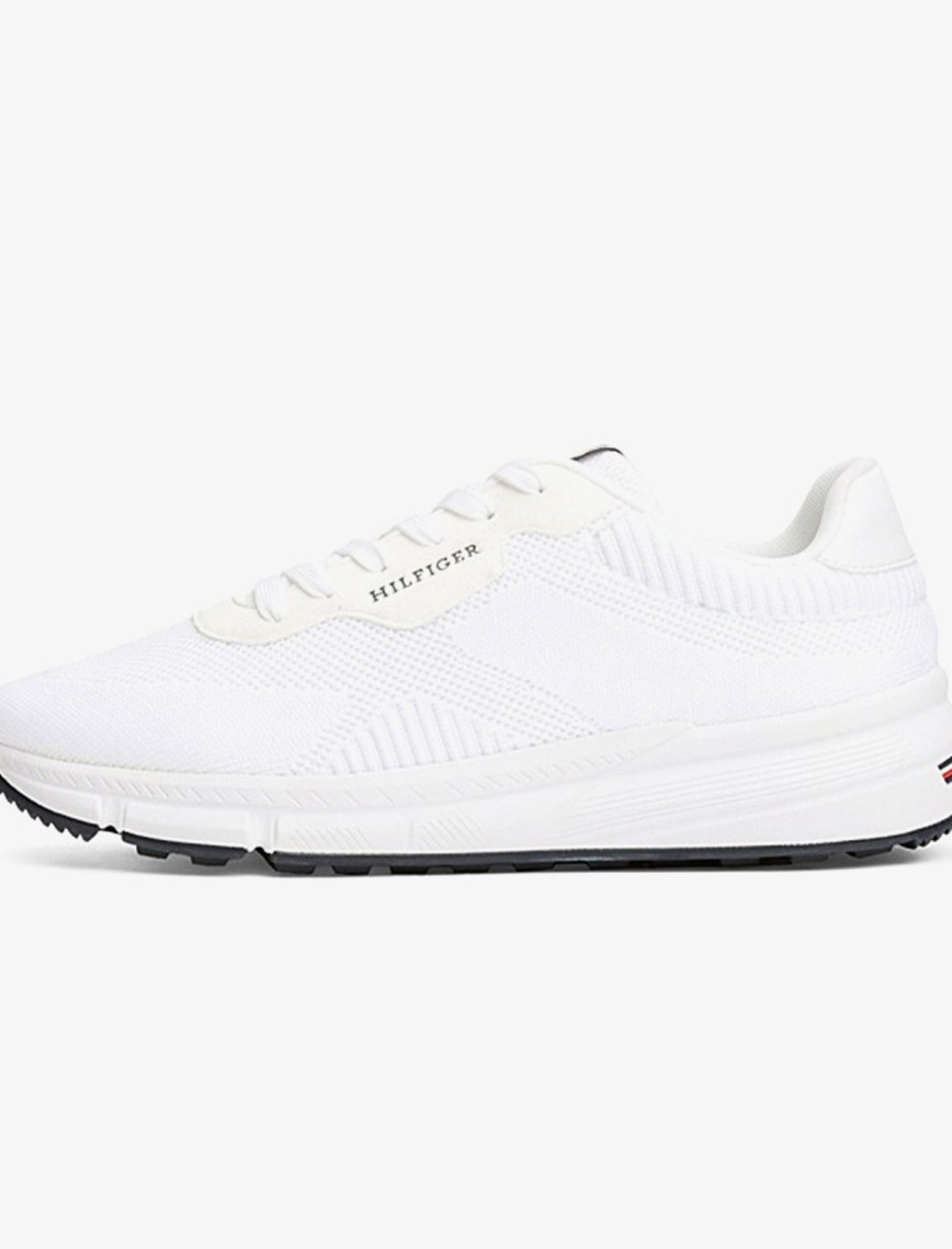 Tommy Hilfiger Lightweight Rwb Knit Erkek Beyaz Sneaker Tommy Hilfiger Lightweight Rwb Knit Erkek Beyaz Sneaker