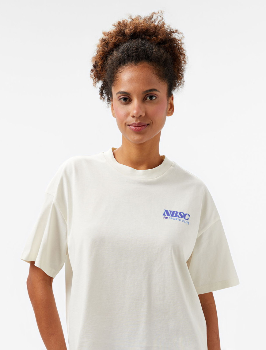 New Balance Lifestyle Kadın Bej T-Shirt