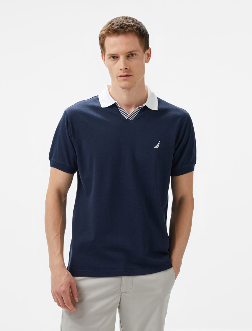 Nautica Erkek Beyaz Classic Fit Polo