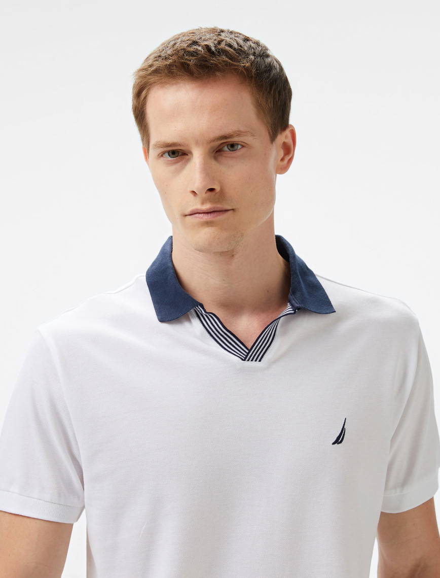 Nautica Erkek Beyaz Classic Fit Polo