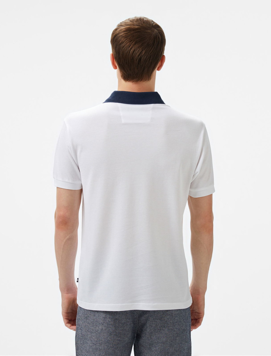 Nautica Erkek Beyaz Classic Fit Polo