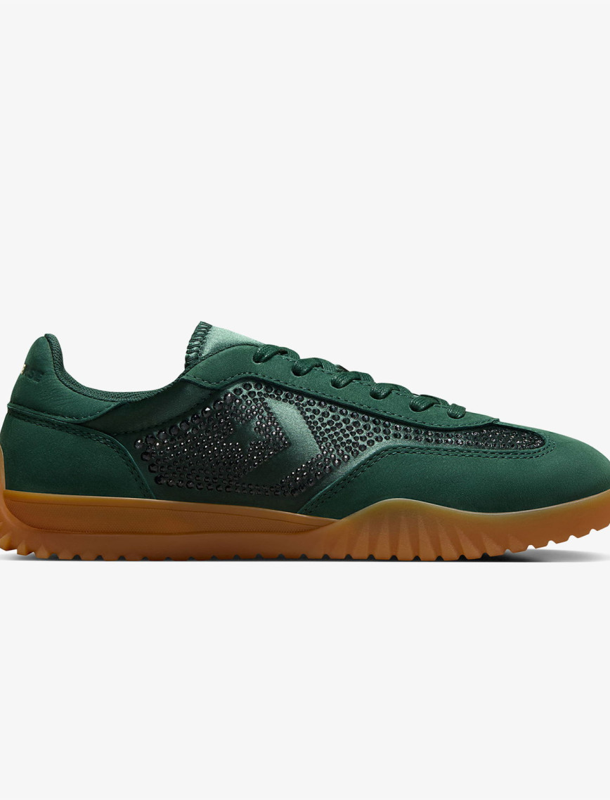 Converse x Swarovski Run Star Trainer Unisex Yeşil Deri Sneaker Converse x Swarovski Run Star Trainer Unisex Yeşil Deri Sneaker