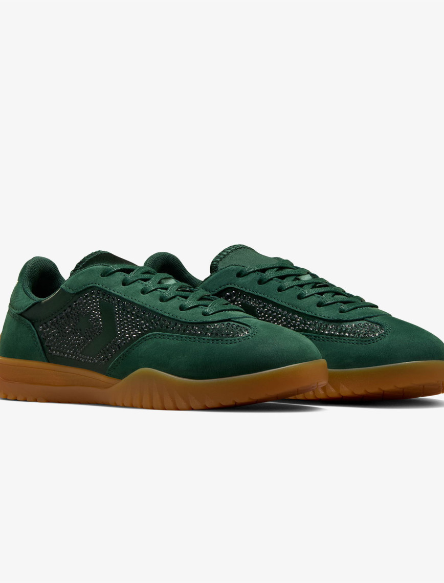 Converse x Swarovski Run Star Trainer Unisex Yeşil Deri Sneaker Converse x Swarovski Run Star Trainer Unisex Yeşil Deri Sneaker