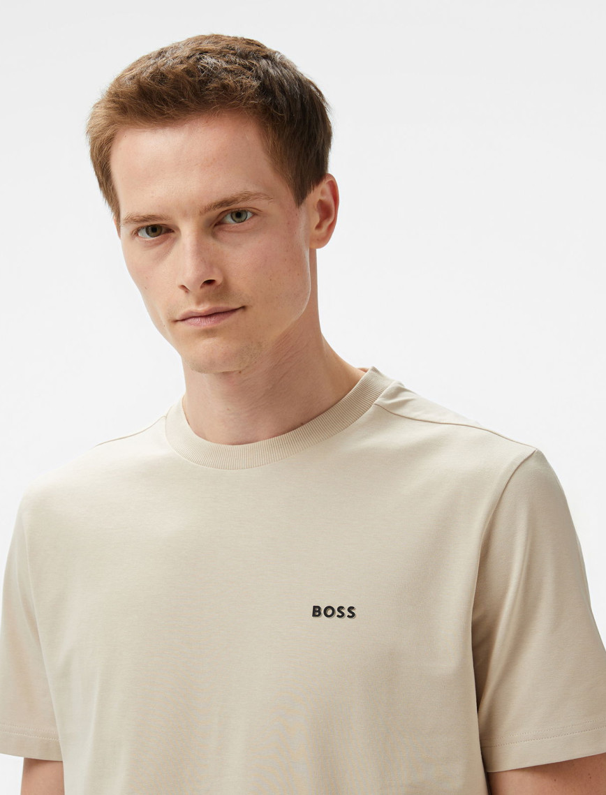 Boss Tee Erkek Bej T-Shirt Boss Tee Erkek Bej T-Shirt