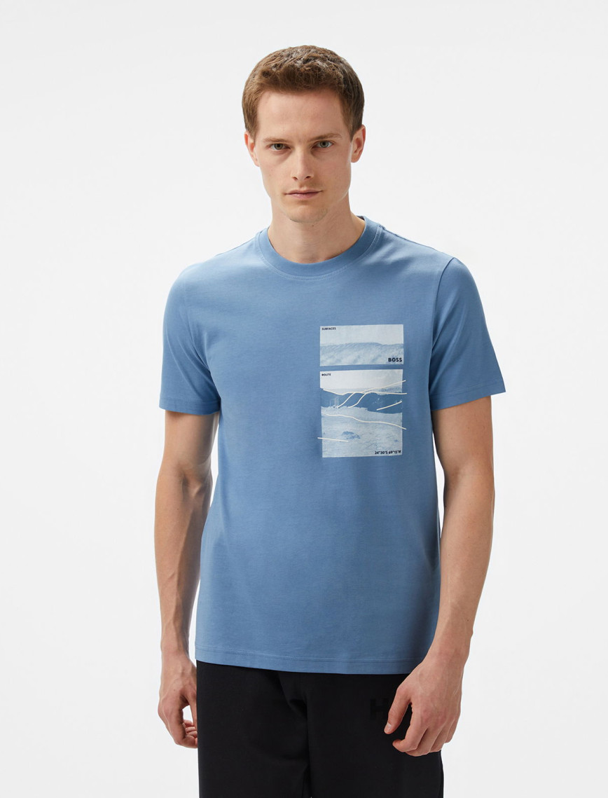 BOSS Logo Rib Erkek Siyah T-Shirt BOSS Logo Rib Erkek Siyah T-Shirt