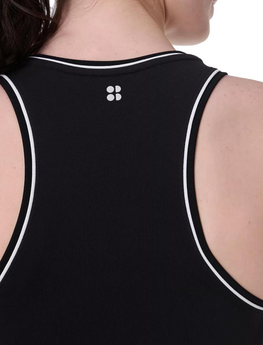 Sweaty Betty Athlete Crop Seamless Workout Kadın Siyah Koşu Tank Top Sweaty Betty Athlete Crop Seamless Workout Kadın Siyah Koşu Tank Top