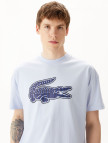 Lacoste Erkek Relaxed Fit Bisiklet Yaka Baskılı Beyaz T-Shirt