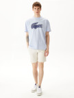 Lacoste Erkek Relaxed Fit Bisiklet Yaka Baskılı Beyaz T-Shirt