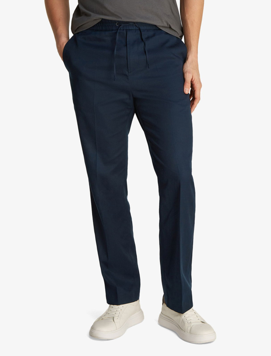 Calvin Klein Cotton Linen Jogger Erkek Mavi Pantolon Calvin Klein Cotton Linen Jogger Erkek Mavi Pantolon