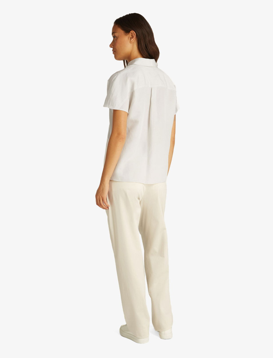 Calvin Klein Linen Blend Kadın Bej Gömlek Calvin Klein Linen Blend Kadın Bej Gömlek