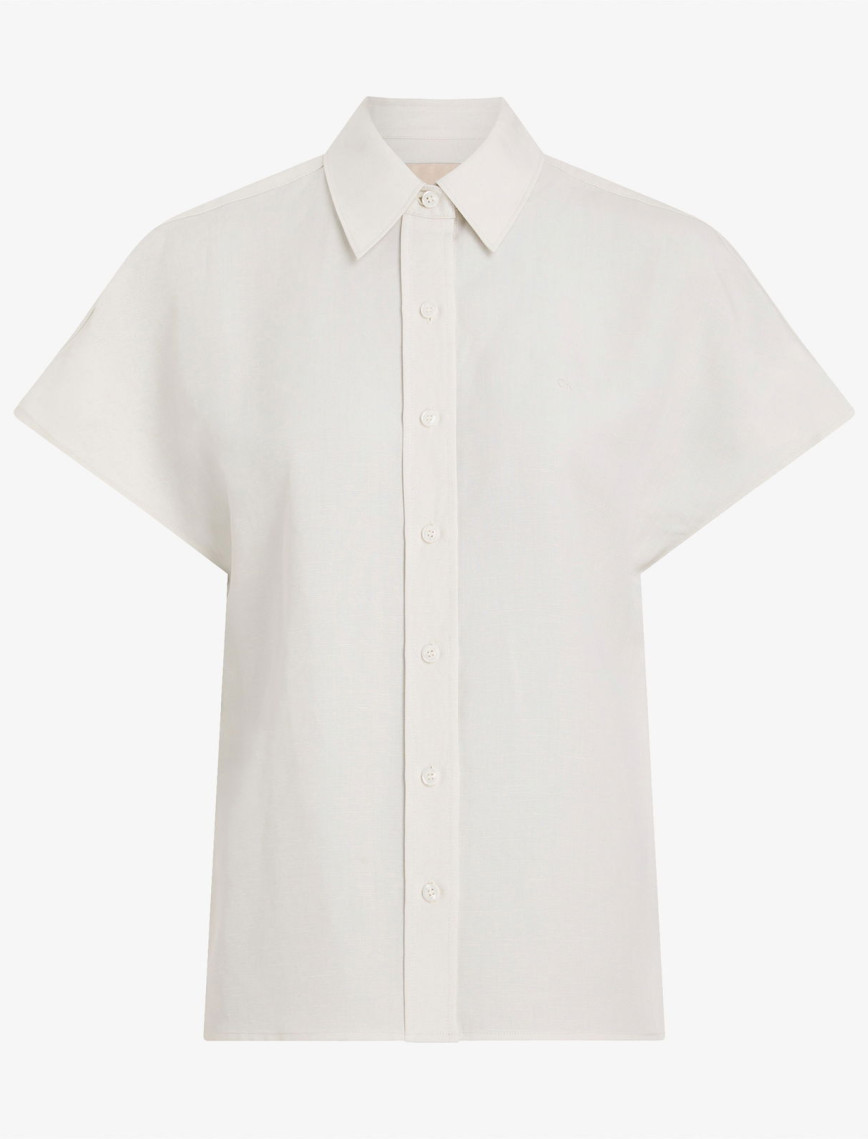 Calvin Klein Linen Blend Kadın Bej Gömlek Calvin Klein Linen Blend Kadın Bej Gömlek