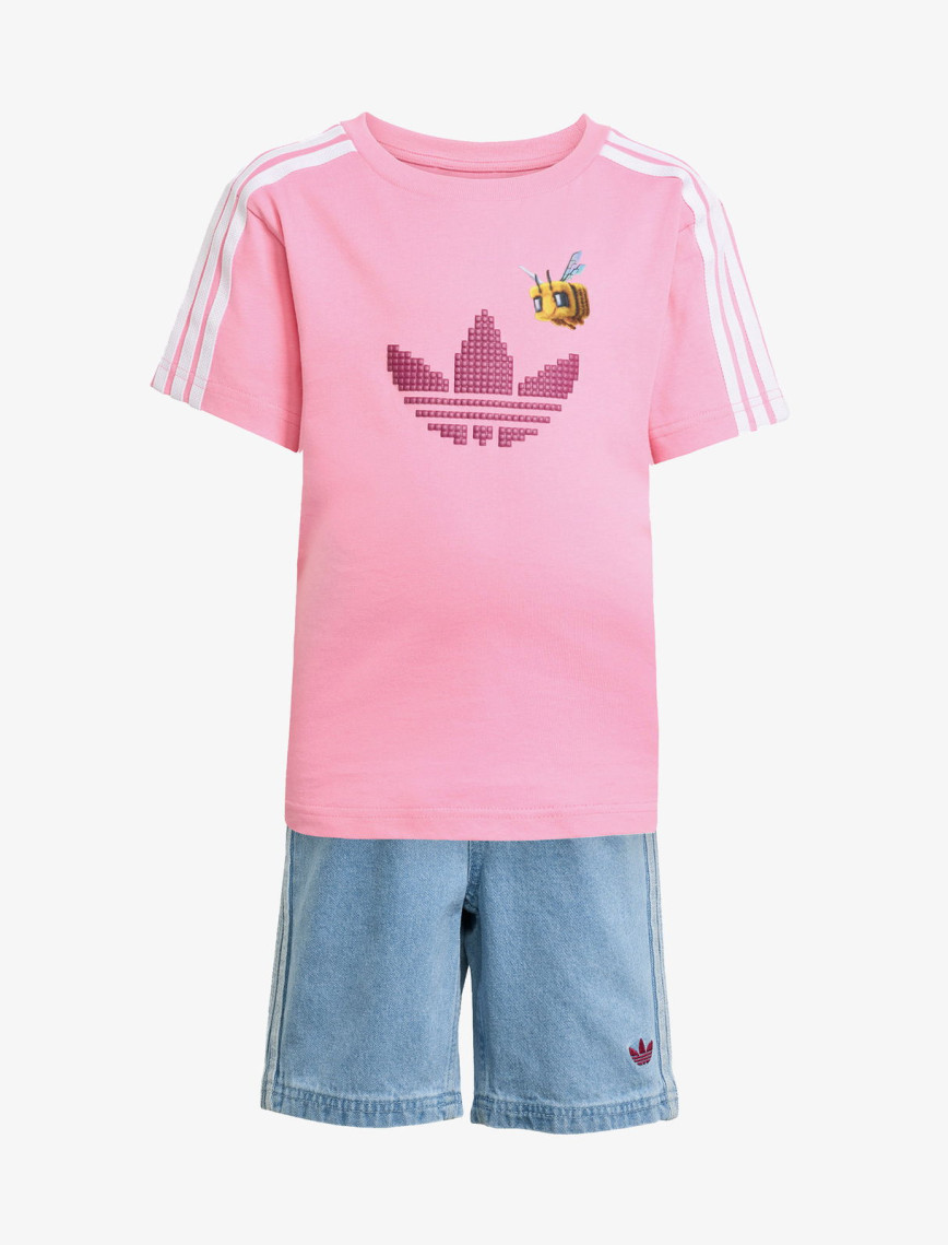 adidas Originals X Minecraft Çocuk Pembe Şort Takım adidas Originals X Minecraft Çocuk Pembe Şort Takım