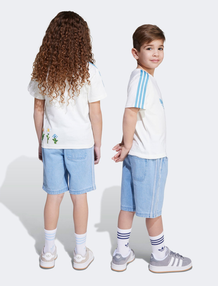 adidas Originals X Minecraft Çocuk Beyaz Şort Takım adidas Originals X Minecraft Çocuk Beyaz Şort Takım