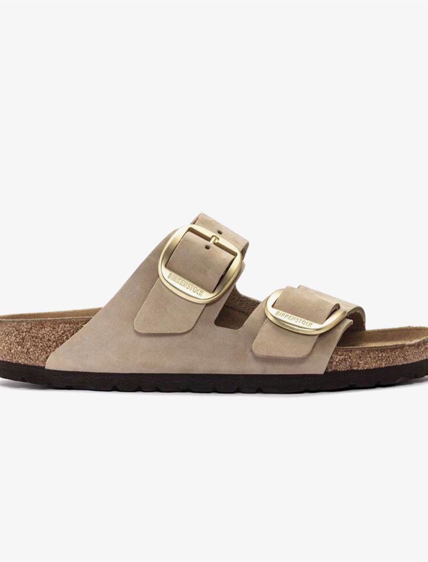 Birkenstock Arizona Big Buckle Nubuk Kadın Krem Terlik
