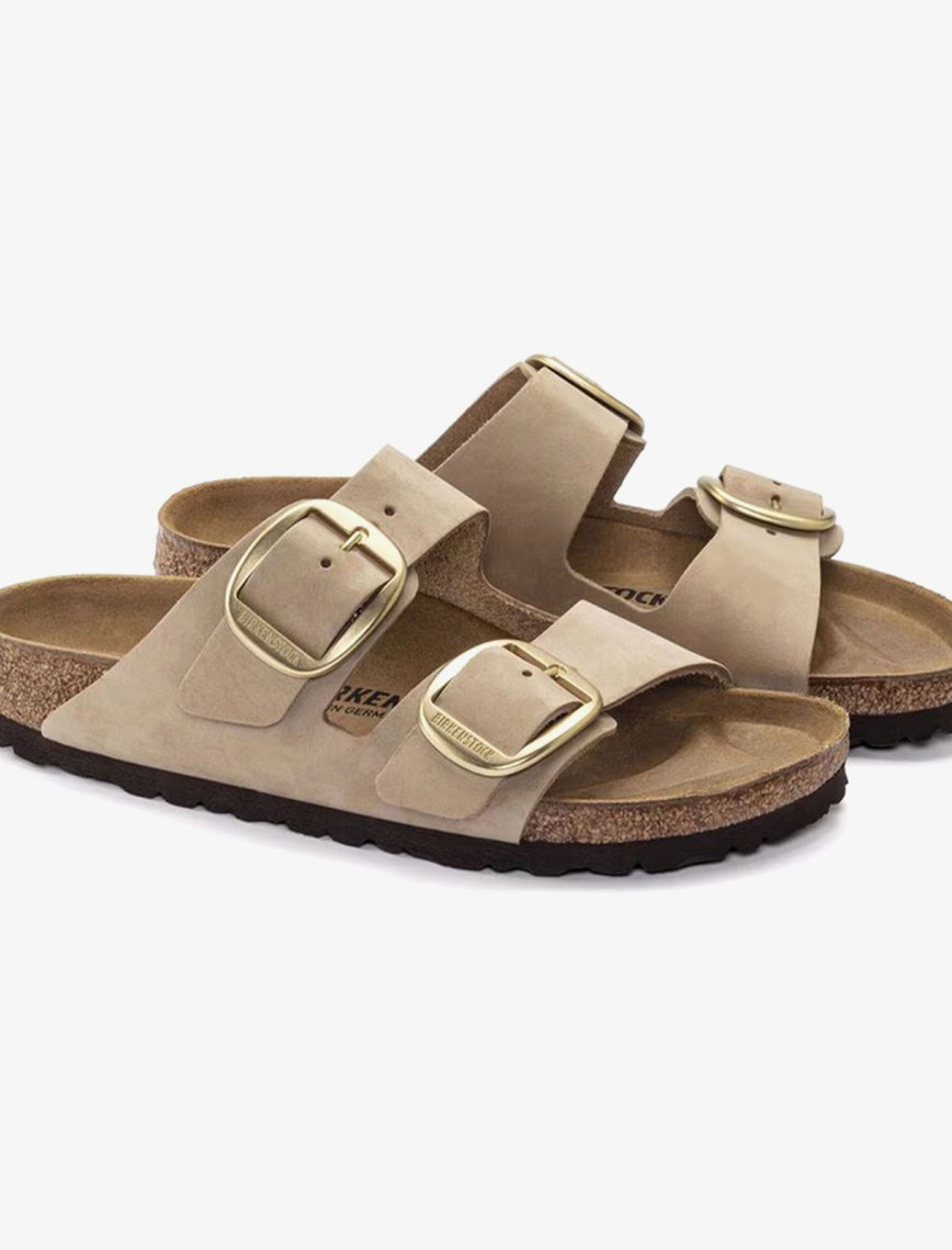 Birkenstock Arizona Big Buckle Nubuk Kadın Krem Terlik