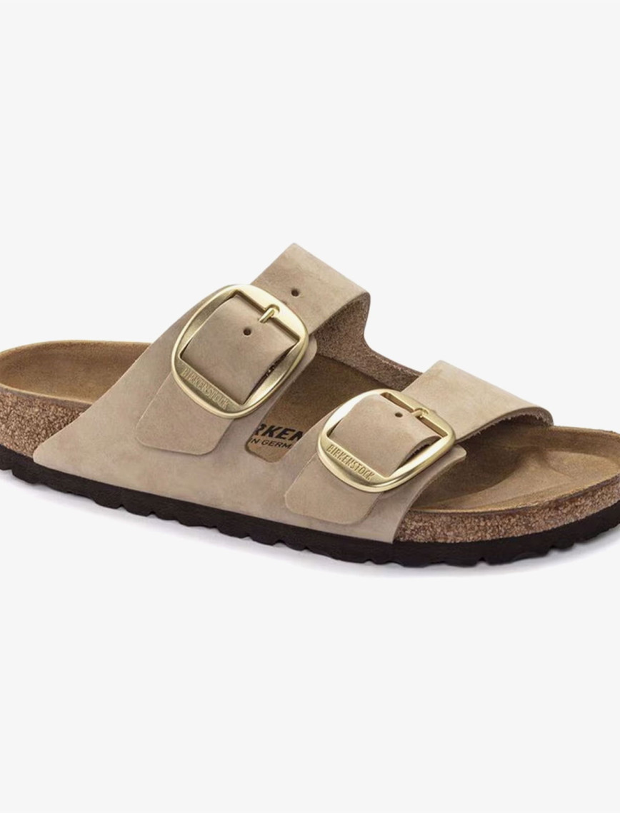 Birkenstock Arizona Big Buckle Nubuk Kadın Krem Terlik