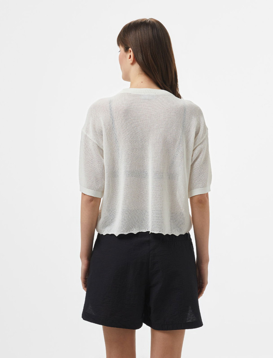 UNITED4 Kadın Beyaz Triko