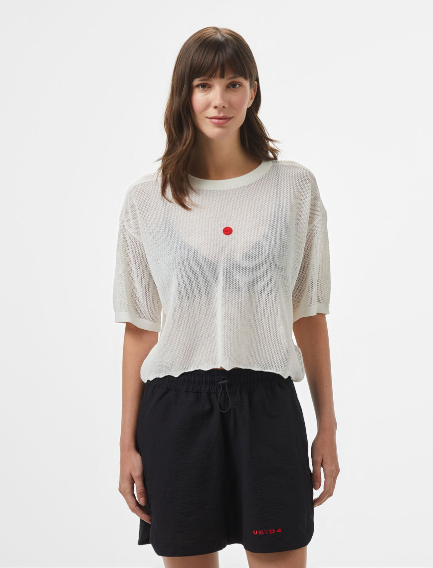 UNITED4 Kadın Beyaz Triko