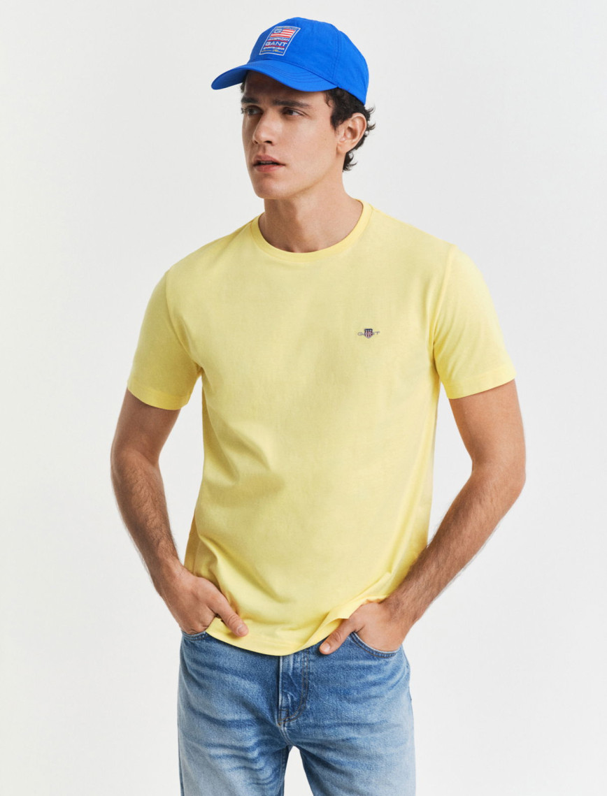 GANT Erkek Yeşil Regular Fit Bisiklet Yaka T-Shirt GANT Erkek Yeşil Regular Fit Bisiklet Yaka T-Shirt