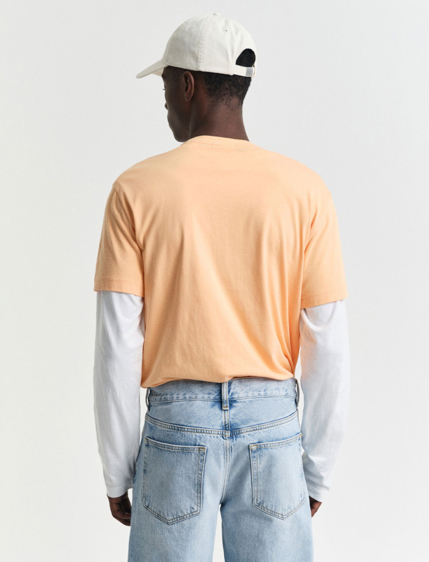 GANT Erkek Turuncu Regular Fit Bisiklet Yaka T-Shirt